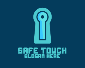 Blue Tech Keyhole logo design