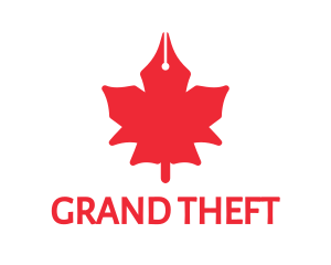 Canada - Pen Nib Maple Leaf logo design