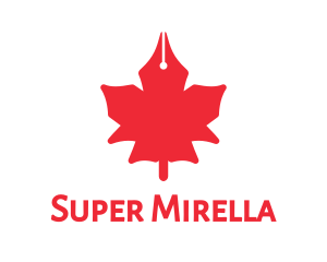 Writer - Pen Nib Maple Leaf logo design