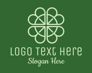 Vegan - Lucky Shamrock Clover logo design