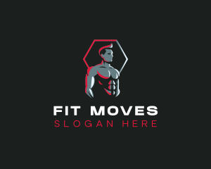 Aerobics - Fitness Trainer Muscle logo design