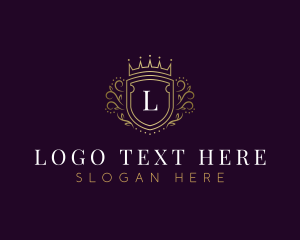 High End - Royal Shield Crown logo design