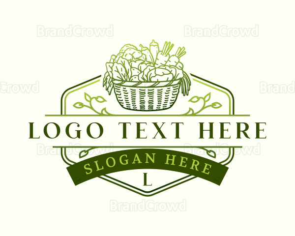 Organic Vegetables Basket Logo