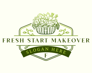 Organic Vegetables Basket logo design