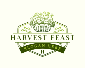 Organic Vegetables Basket logo design