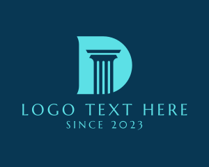Vc Firm - Financial Firm Pillar Letter D logo design