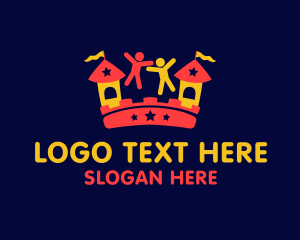 Kids - Playful Bouncy Castle logo design