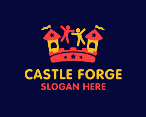 Playful Bouncy Castle logo design