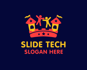 Slide - Playful Bouncy Castle logo design