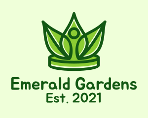 Green Herbal Crown logo design