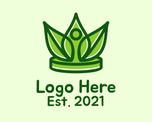 Royalty - Green Herbal Crown logo design