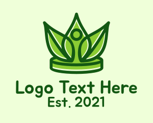 King - Green Herbal Crown logo design