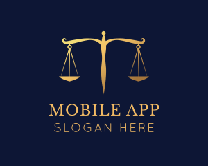 Judge - Golden Justice Scale logo design