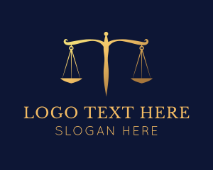 Law Office - Golden Justice Scale logo design