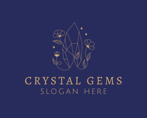 Elegant Crystal Flower logo design