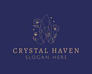 Elegant Crystal Flower logo design