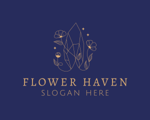 Elegant Crystal Flower logo design