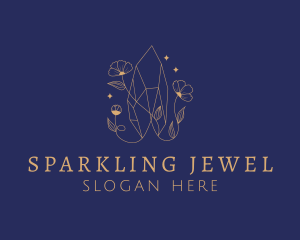 Elegant Crystal Flower logo design