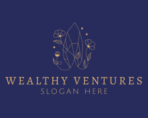 Rich - Elegant Crystal Flower logo design