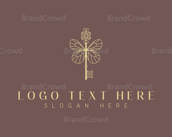 Decorative Butterfly Key Logo