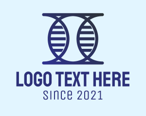 Genetics - Cyber DNA Strand logo design