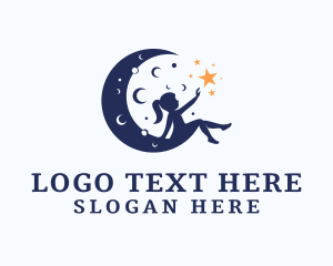 Children - Starry Moon Child logo design