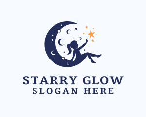 Starry - Starry Moon Child logo design