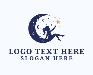 Kid - Starry Moon Child logo design