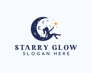 Starry Moon Child logo design