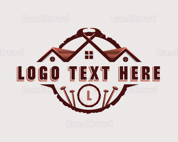 Hammer Nail Carpentry Logo