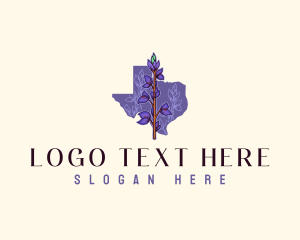 Flora - Texas Chisos Bluebonnet Flower logo design