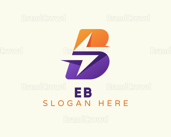 Electricity Energy Letter B Logo