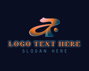 Retro Futuristic Letter A logo design
