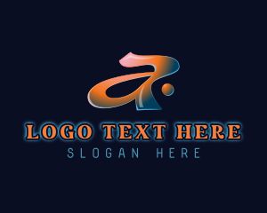 Retro Futuristic Letter A Logo