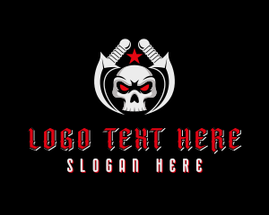 Skull - Skull Blade Combat logo design