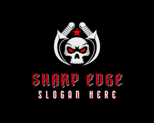 Skull Blade Combat logo design