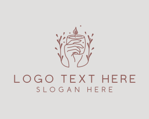 Candle - Candle Light Hand logo design