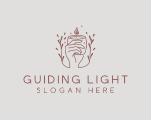 Candle Light Hand logo design