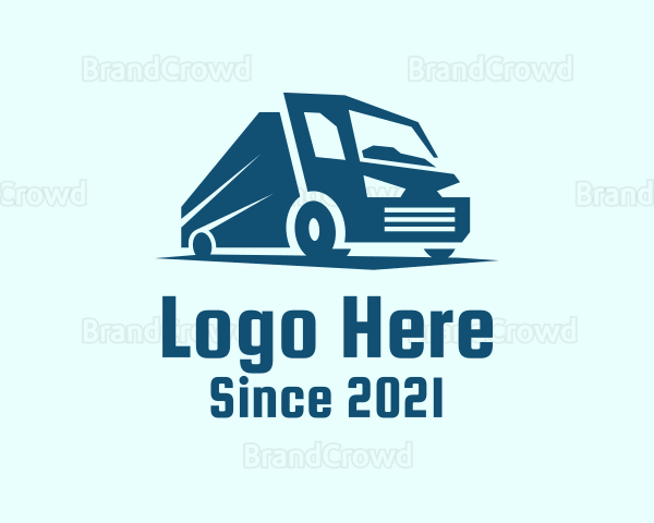 Blue Dump Truck Vehicle Logo