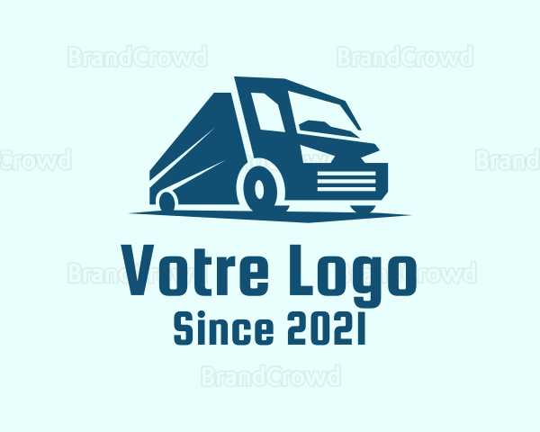 Blue Dump Truck Vehicle Logo