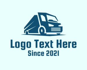 Express Delivery - Blue Dump Truck Vehicle logo design
