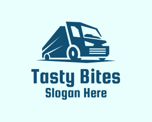 Blue Dump Truck Vehicle Logo
