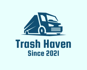 Blue Dump Truck Vehicle logo design