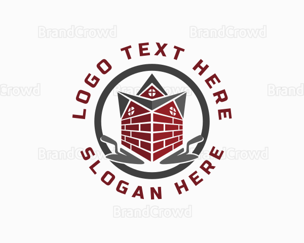 House Brick Wall Construction Logo