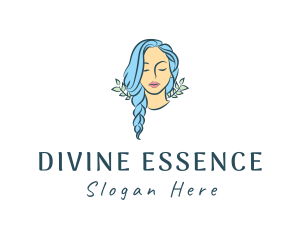 Blue Hair Braids Girl logo design