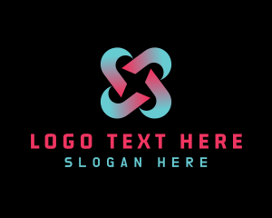 Online - Gradient Tech Letter X logo design