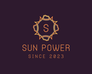 Solar Power Sun Rays logo design