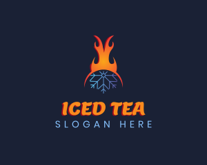 Fire Ice Snowflake logo design