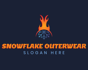 Fire Ice Snowflake logo design