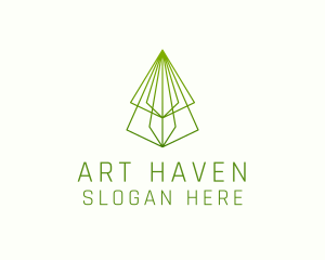 Pine Tree Line Art logo design